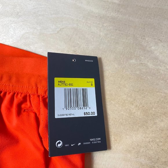 Nike Flex Stride 2-in-1 Running Short Orange Men’s Size Small - Picture 2 of 3